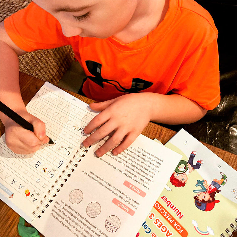 Kit Mágico de Caligrafía Reutilizable x4 Libros